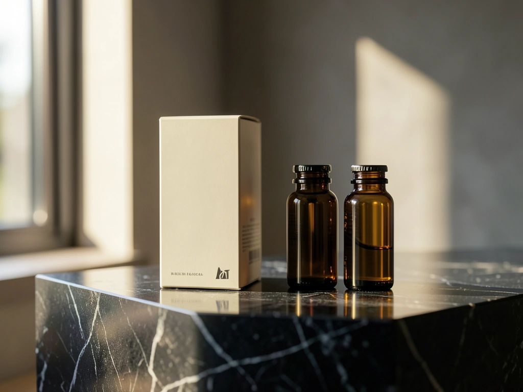 High-end supplements on marble surface